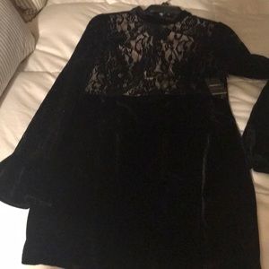 Black velvet lace dress